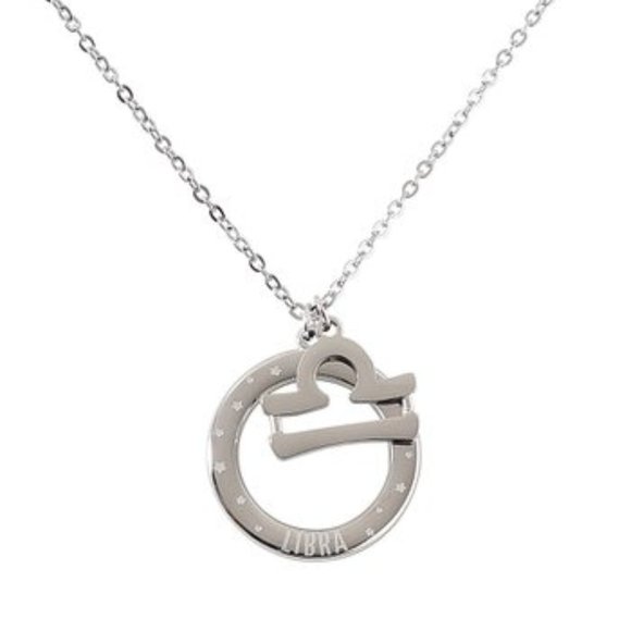 Quotes by Izzy and Oliver Stainless Steel Libra Pendant Necklace - Picture 1 of 2